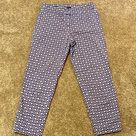 Zac&Rachel|| Navy/grey/white/nude print ankle length slacks with faux pockets - Picture 6 of 12